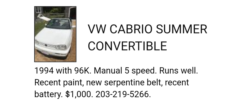 I know it’s just a Cabrio but if it’s in as good condition as it seems it should be worth more than that, no?